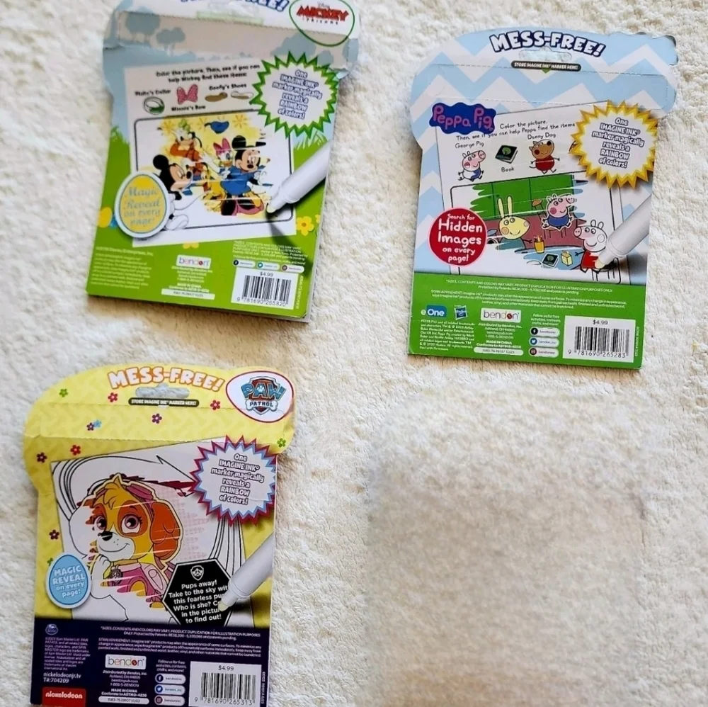 New limited-edition kid's Imagine Ink Magic Ink Coloring Book bundle of 3